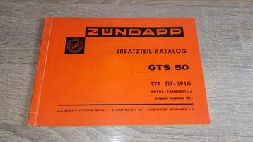Zundapp Onderdelenboek GTS 50 Type 517-39L0 uitgave 12-1972 beschikbaar voor biedingen