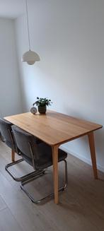 Compacte eiken eettafel, Huis en Inrichting, Ophalen, 100 tot 150 cm, Modern scandinavisch, Eikenhout