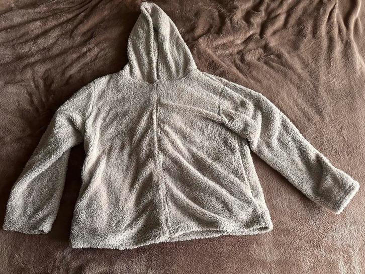 Hema Fleece Trui met Capuchon - Maat L, Kleding | Dames, Truien en Vesten, Zo goed als nieuw, Maat 42/44 (L), Beige, Ophalen of Verzenden