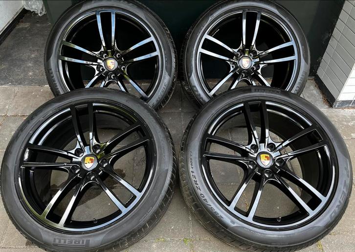 Originele Porsche Cayenne Turbo velgen 21 inch zomerbanden, Auto-onderdelen, Banden en Velgen, Zomerbanden, 21 inch, 275 mm, Ophalen