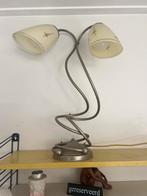 Vintage Tafellamp met Italiaanse Ivoorkleurige Kapjes, Ophalen, Gebruikt, Glas, Minder dan 100 cm