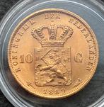 Nederland, gouden tientje 1889 Willem III FDC-, Postzegels en Munten, Munten | Nederland, Ophalen of Verzenden, Koning Willem III