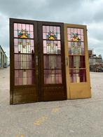 Set Jugendstil glas in lood openslaande deuren, Ophalen