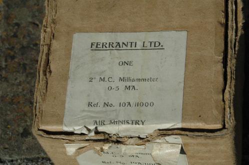 Ferranti paneel milliammeter Air Ministry Ref. No. 10A/11000, Verzamelen, Militaria | Tweede Wereldoorlog, Luchtmacht, Overige typen
