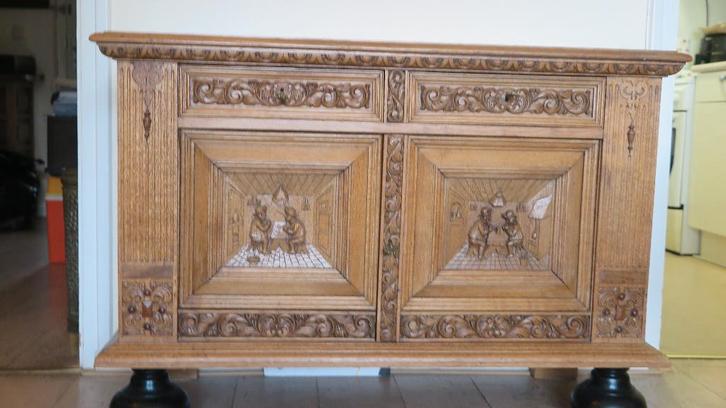 houten dressoir, Huis en Inrichting, Kasten | Dressoirs, Gebruikt, 100 tot 150 cm, 25 tot 50 cm, Met lade(s), Met deur(en), Ophalen