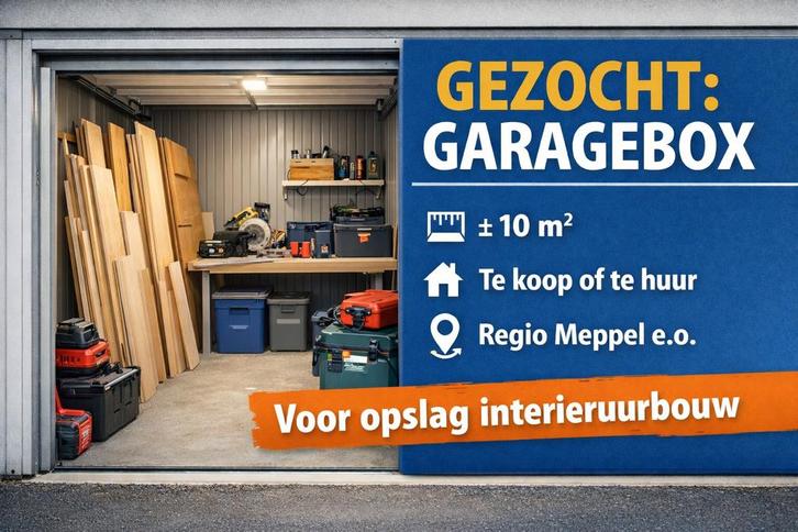 Gezocht: Garagebox 10 m² te koop of te huur – Regio Meppel, Auto diversen, Autostallingen en Garages
