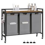 Verrijdbare wasmandkast met 2/3 waszakken & haken, Huis en Inrichting, Badkamer | Badkamermeubels, Minder dan 50 cm, Verzenden