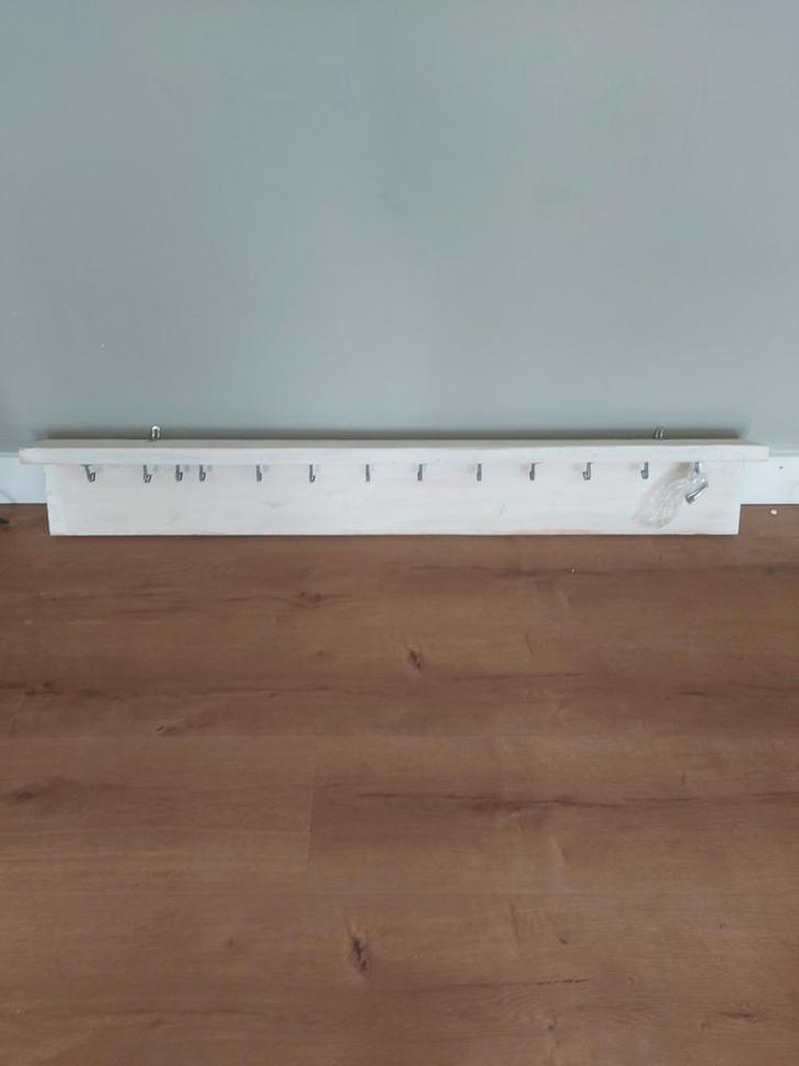 Steigerhouten Wandplank met Haken, Huis en Inrichting, Woonaccessoires | Kapstokken, Ophalen of Verzenden
