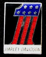 Harley Davidson nr. 1 blauw-rood-wilt broche, Verzenden, Nieuw, Transport, Speldje of Pin