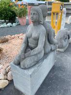 Uitverkoop Chinees hardsteen tuinbeeld “ Meditate”, Ophalen of Verzenden, Zo goed als nieuw, Steen
