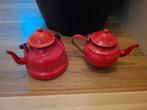 Emaille theepotten rood, Antiek en Kunst, Antiek | Emaille, Ophalen of Verzenden