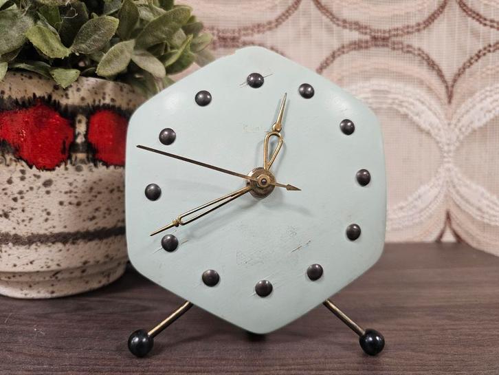 Vintage Jakob Palmtag tafelklok - Mid-Century design, Antiek en Kunst, Antiek | Klokken, Ophalen of Verzenden