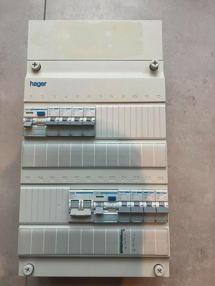 Hager 1 fase meterkast met 8 groepen, complete groepenkast, Doe-het-zelf en Verbouw, Elektra en Kabels, Zo goed als nieuw, Overige typen