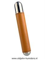 SIGARENKOKER - ADORINI  RVS MET ECHT LEER BEKLEED      sk94, Verzenden, Nieuw, Tabaksdoos of Verpakking