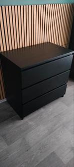 Zwarte Malm ikea ladekast - 3 lades -, Ophalen, Gebruikt, 50 tot 100 cm, 3 of 4 laden