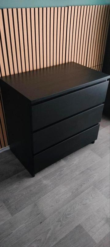 Zwarte Malm ikea ladekast - 3 lades - beschikbaar voor biedingen