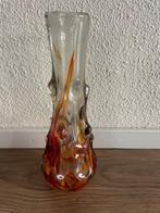 Vintage Murano vaas oranje/rood, Overige kleuren, Ophalen of Verzenden, Minder dan 50 cm, Glas