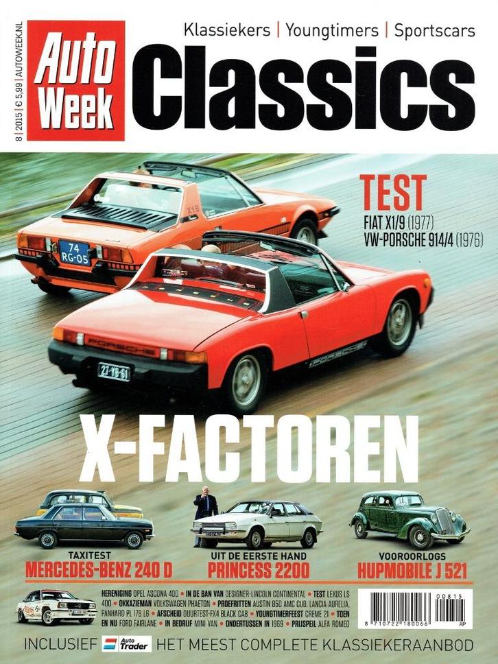 Autoweek Classics 2015 nr. 8 (o.a. Fiat X1/9 & Porsche 914), Boeken, Auto's | Folders en Tijdschriften, Gelezen, Algemeen, Verzenden