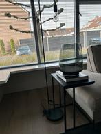 Bijzettafel zwart met stalen frame, Huis en Inrichting, Minder dan 55 cm, Gebruikt, Vierkant, Ophalen