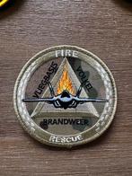 Luchtmacht brandweer patch/embleem 3 vliesbasis volkel, Ophalen of Verzenden, Luchtmacht, Nederland, Embleem of Badge