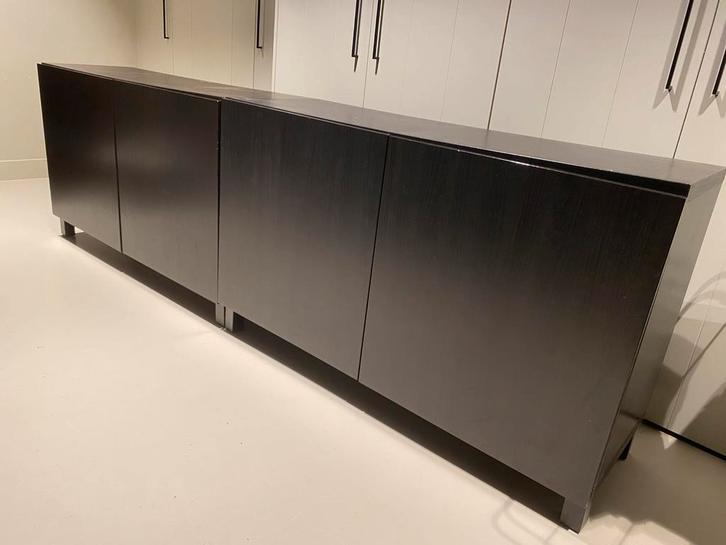 IKEA Besta Dressoir - Donkerbruin - (2x) 120x42x74 cm, Huis en Inrichting, Kasten | Dressoirs, Gebruikt, 150 tot 200 cm, 25 tot 50 cm