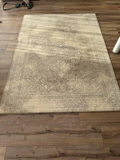 Dutchbone Rugged Vloerkleed 170x240 cm - Beige / Bruin, Huis en Inrichting, Stoffering | Vloerbedekking, Zo goed als nieuw, Tapijt