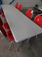 Kunstof rechthoek tafel 150 x 76 cm of 180 cm rond nieuw, Nieuw, Vijf personen of meer, 150 tot 200 cm, Metaal