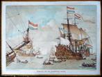 Oude schoolplaat met de VOC vloot voor de zeeslag, Ophalen of Verzenden, Geschiedenis