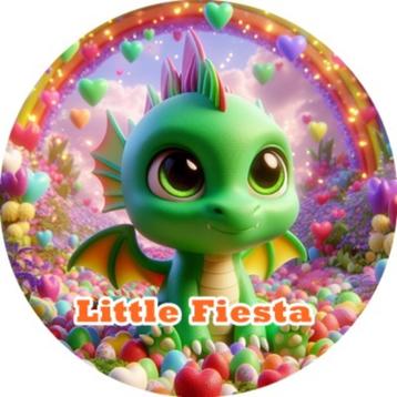 LF4749 icing frosting draakje 20cm eetbare taart print plaat beschikbaar voor biedingen