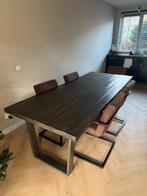 Eettafel Dok2 + Label51 Stoelen, Huis en Inrichting, Tafels | Eettafels, Gebruikt, 200 cm of meer, 50 tot 100 cm, Vijf personen of meer