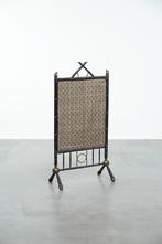 Antiek Frans faux bamboo haardscherm met een luxe stof, Antiek en Kunst, Ophalen