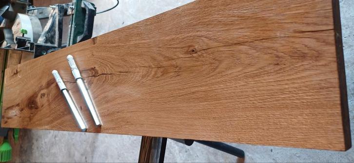 Eiken wand- of boekenplank met blinde bevestiging., Doe-het-zelf en Verbouw, Hout en Planken, Zo goed als nieuw, Plank, Eiken