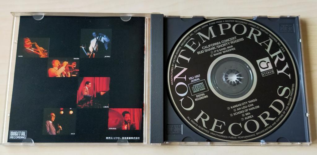Bud Shank / Shorty Rogers - California Concert CD 1986 Japan, Ophalen of Verzenden, 1980 tot heden, Gebruikt, Jazz