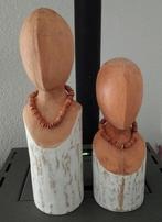 J-Line decoratie Buste Anni Mango - hout - wit 39cm en 30cm, Ophalen