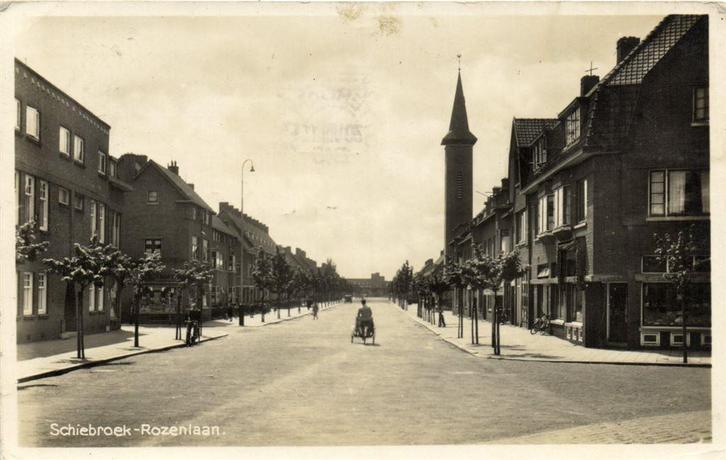 Schiebroek-Rozenlaan. - B-keus - 1945 gelopen, Verzamelen, Ansichtkaarten | Nederland, Ongelopen, Noord-Brabant, Voor 1920, Ophalen of Verzenden