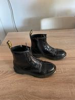 Stoere zwarte lak leren veter/rits laarsjes Dr martens 36, Zwart, Lage of Enkellaarzen, Ophalen of Verzenden, Dr. Martens