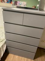 Ikea Malm grijze ladenkast 6 laden, Ophalen, Gebruikt, 5 laden of meer, 100 tot 150 cm