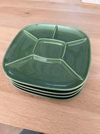 Groene Retro Fondue borden, Ophalen of Verzenden, Zo goed als nieuw, Overige stijlen, Bord(en)