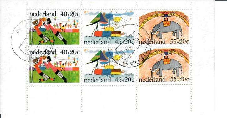Kinderpostzegels blokken gestempeld, Postzegels en Munten, Postzegels | Nederland, Gestempeld, Na 1940, Ophalen of Verzenden