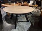 Eetkamertafel Ø130, Mango Ashblond Showmodel  Nu €350.-, Ophalen, Metaal, Rond, Nieuw