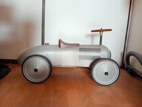 Goki trapauto loopauto zilver vintage, Verzamelen, Retro, Huis en Inrichting, Ophalen of Verzenden