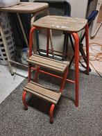 Retro vintage krukje trapje, Ophalen, Gebruikt, Hout