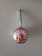 Vintage kerstbal van glas een rammelaar, Diversen, Kerst, Ophalen of Verzenden, Gebruikt