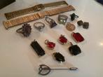 Lot sieraden ringen zilver hangers verguld horlogebandjes, Gebruikt, Verzenden, 17 tot 18, Dame