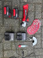 Einhell Power X-Change haakse slijper - 2 laders - 2 accu’s, Ophalen, Zo goed als nieuw