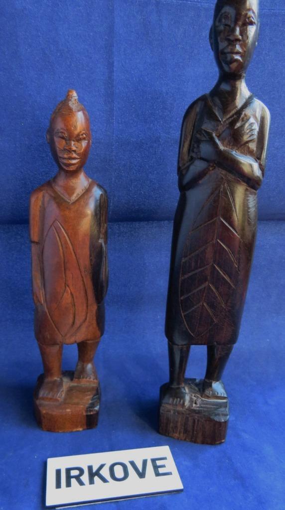 TWEE KLEINE HOUTEN BEELDJES * Zaïre *, Antiek en Kunst, Kunst | Beelden en Houtsnijwerken, Verzenden