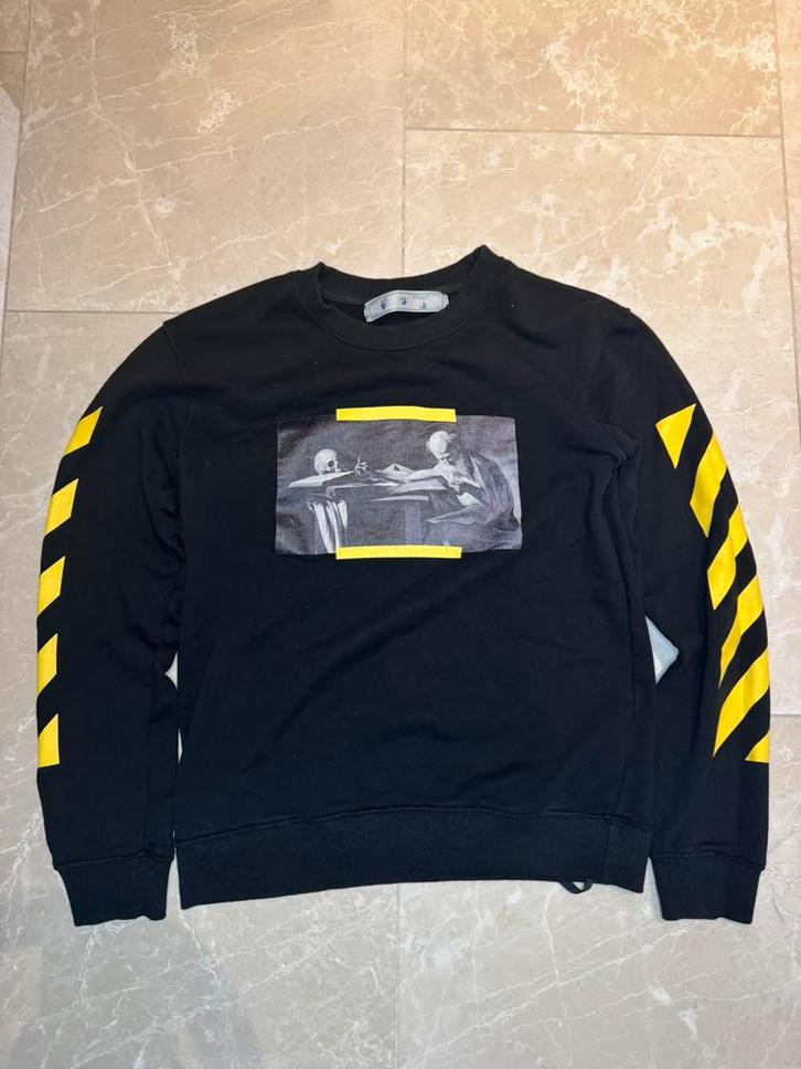 Off-White Caravaggio Arrow Trui, Kleding | Heren, Truien en Vesten, Zo goed als nieuw, Maat 46 (S) of kleiner, Zwart, Ophalen of Verzenden
