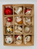Set van 12 oude glazen kerstballen, Diversen, Ophalen of Verzenden, Gebruikt