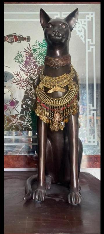 PRACHTIGE EGYPTISCHE BRONZEN BEELDEN GODIN BASTET beschikbaar voor biedingen
