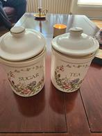 Vintage Thee & Suiker Potten Set  WILD FLOWERS, Huis en Inrichting, Ophalen of Verzenden, Gebruikt